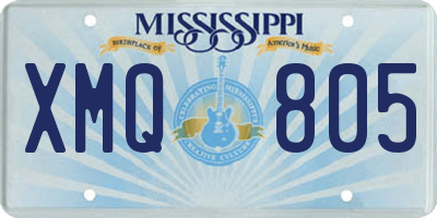 MS license plate XMQ805