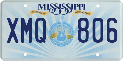 MS license plate XMQ806