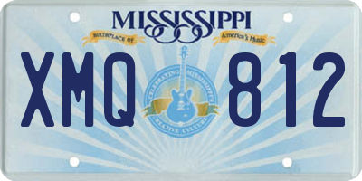 MS license plate XMQ812