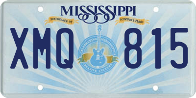 MS license plate XMQ815