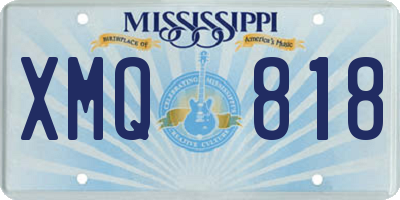 MS license plate XMQ818
