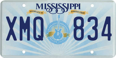 MS license plate XMQ834