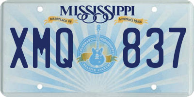 MS license plate XMQ837