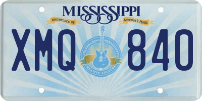 MS license plate XMQ840
