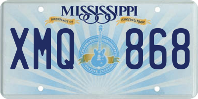 MS license plate XMQ868
