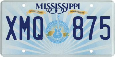MS license plate XMQ875