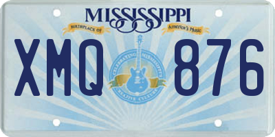 MS license plate XMQ876