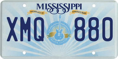 MS license plate XMQ880