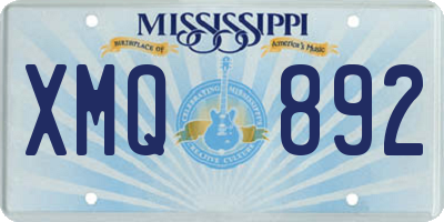 MS license plate XMQ892