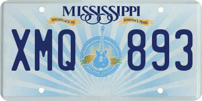 MS license plate XMQ893