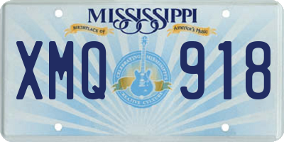 MS license plate XMQ918