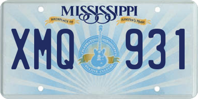 MS license plate XMQ931