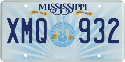 MS license plate XMQ932