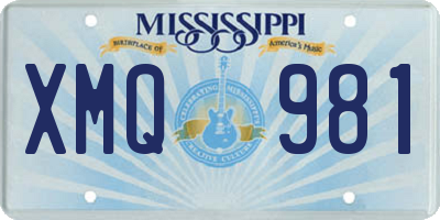 MS license plate XMQ981