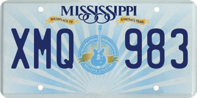 MS license plate XMQ983