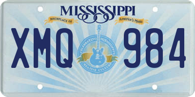 MS license plate XMQ984