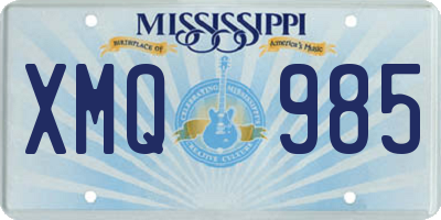 MS license plate XMQ985