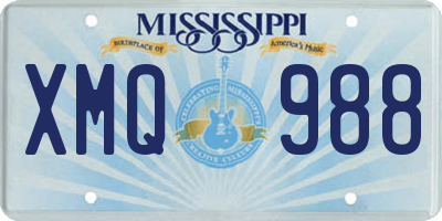 MS license plate XMQ988