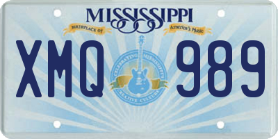 MS license plate XMQ989
