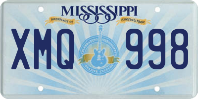 MS license plate XMQ998