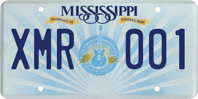 MS license plate XMR001