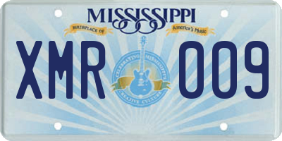 MS license plate XMR009