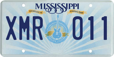 MS license plate XMR011