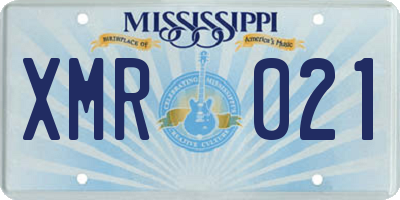 MS license plate XMR021