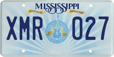 MS license plate XMR027
