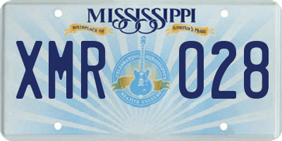 MS license plate XMR028