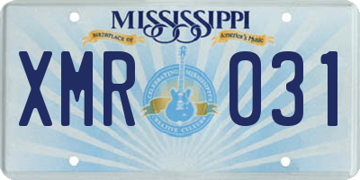 MS license plate XMR031