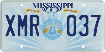 MS license plate XMR037