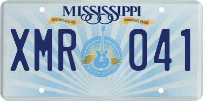 MS license plate XMR041