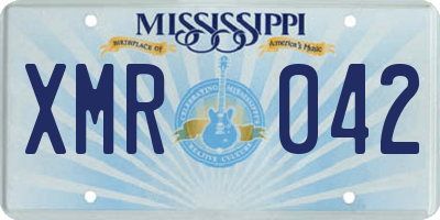 MS license plate XMR042
