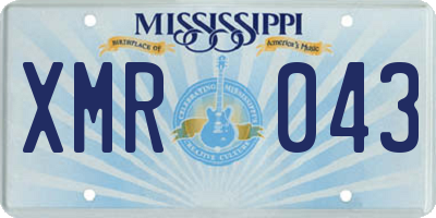 MS license plate XMR043