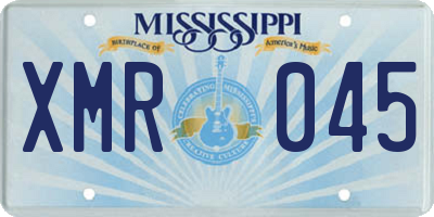 MS license plate XMR045