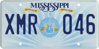 MS license plate XMR046