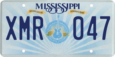 MS license plate XMR047