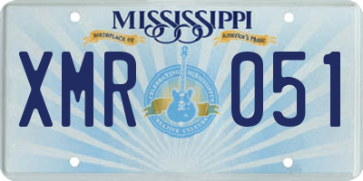 MS license plate XMR051