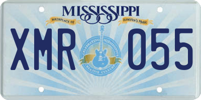 MS license plate XMR055