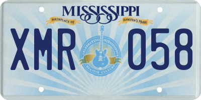 MS license plate XMR058
