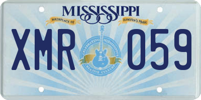MS license plate XMR059