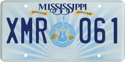MS license plate XMR061