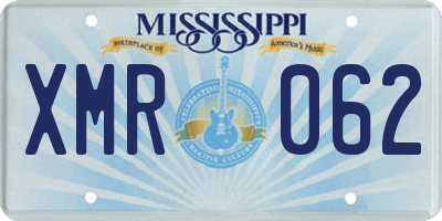 MS license plate XMR062