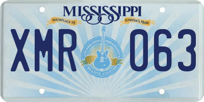 MS license plate XMR063