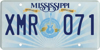 MS license plate XMR071