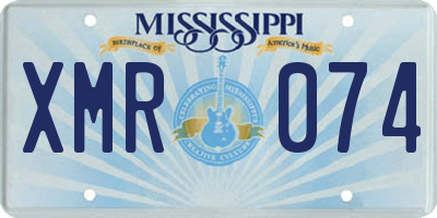 MS license plate XMR074