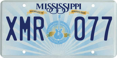 MS license plate XMR077