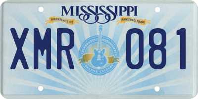 MS license plate XMR081