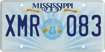 MS license plate XMR083